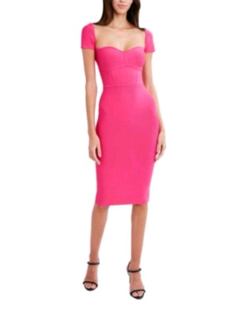 BCBGMaxAzria Beetroot hot Pink Bodycon Midi Dress $348 Retail | size S NWT
